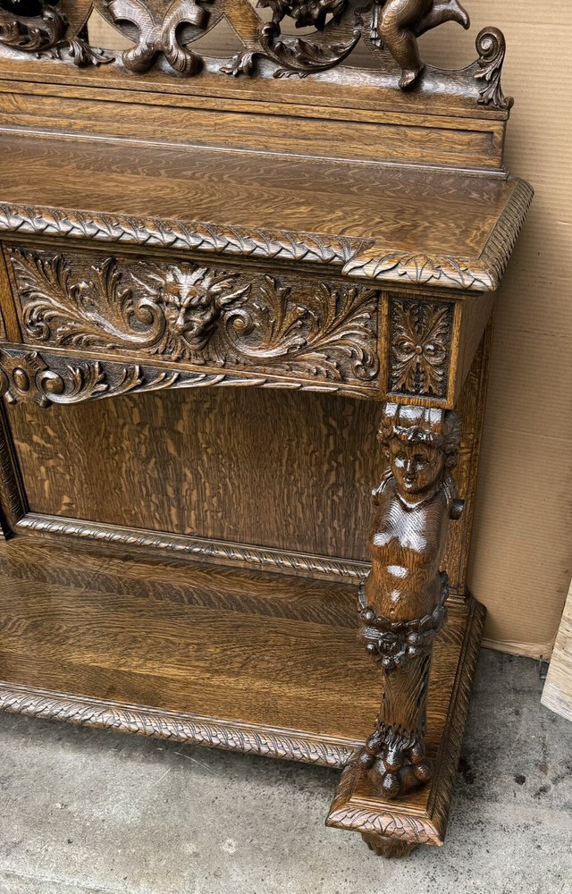 R. J. HORNER CARVED OAK MAIDEN SERVER