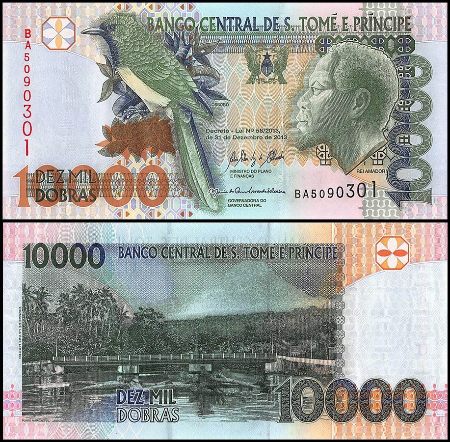 St. Thomas & Prince 10000 Dobras, 2013, P-66d, UNC