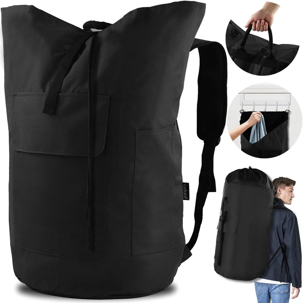 Laundry Bag Backpack, 125L Extra Large Laundry Backpack with Shoulder Straps, Ad