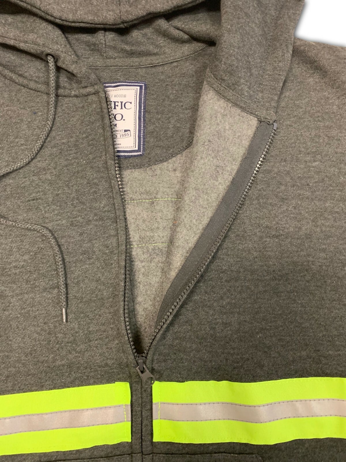 Hoodie Reflective High Visibility Hi Vis Safety Zip Front Work Clothes Uniform