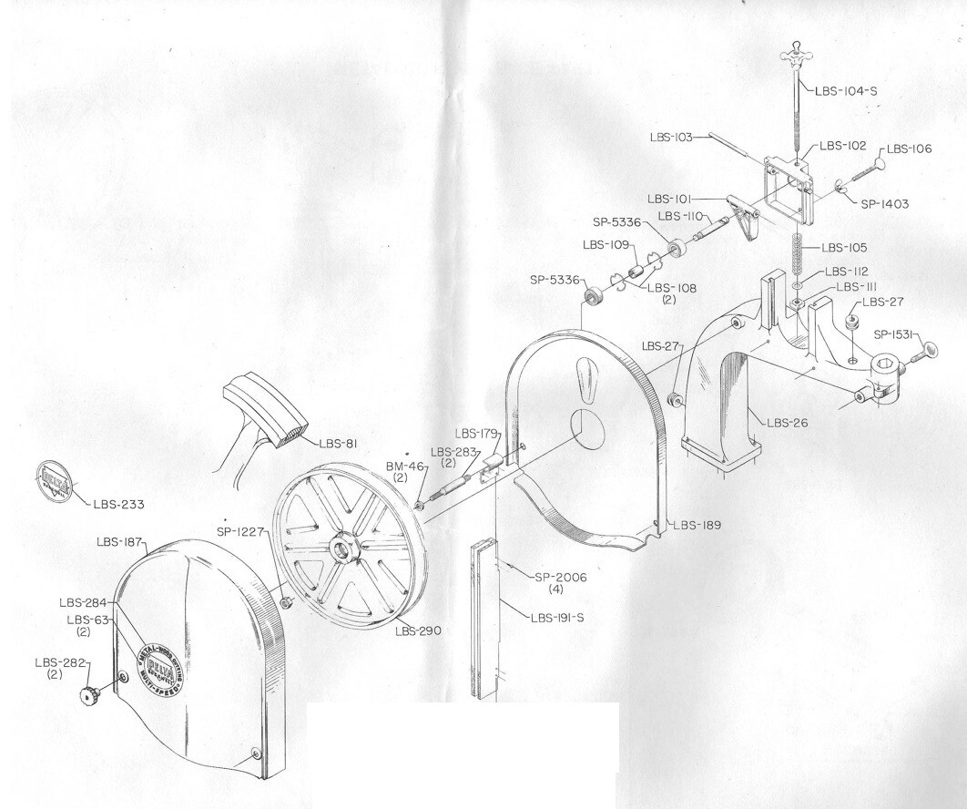 Rockwell Delta 14" Bandsaw Upper, Lower Wheel & Thrust Bearings Kit Early Models