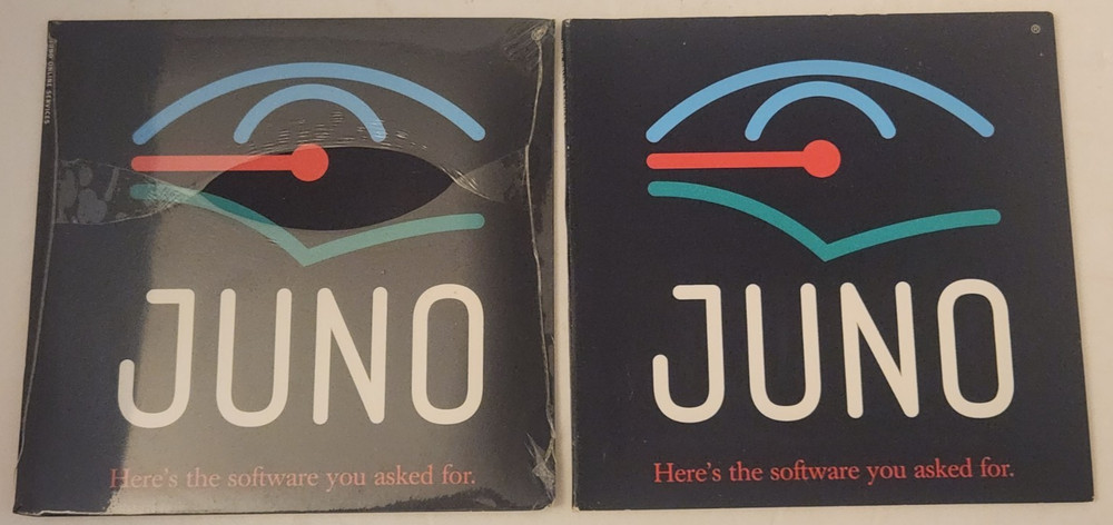 2 Vtg Juno Software Program v2.0 Disc Rare Black Shipper Includes Netscape 1 NEW