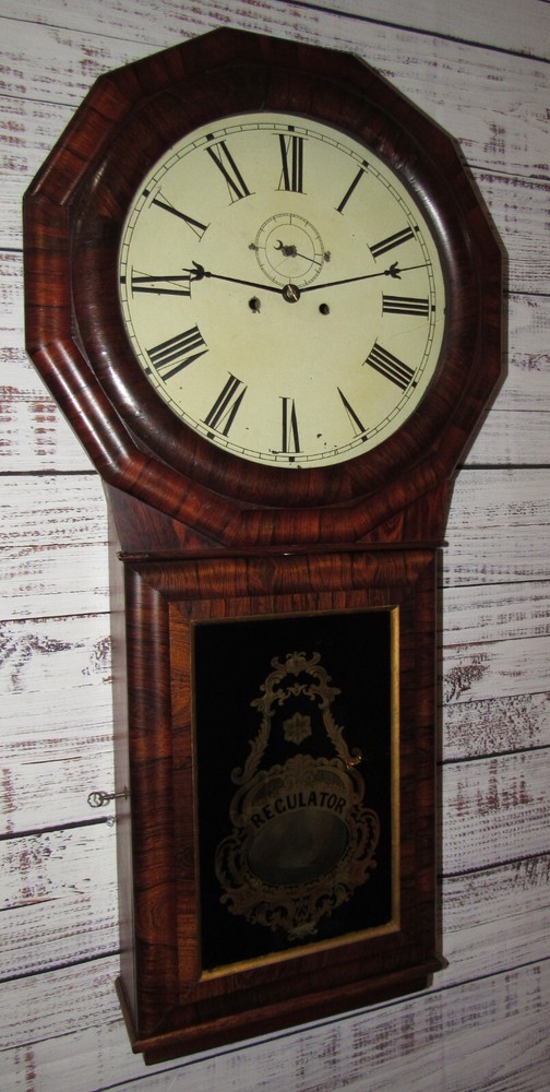 Antique Seth Thomas "Regulator No. 1 Extra" Weights Driven Regulator Wall Clock