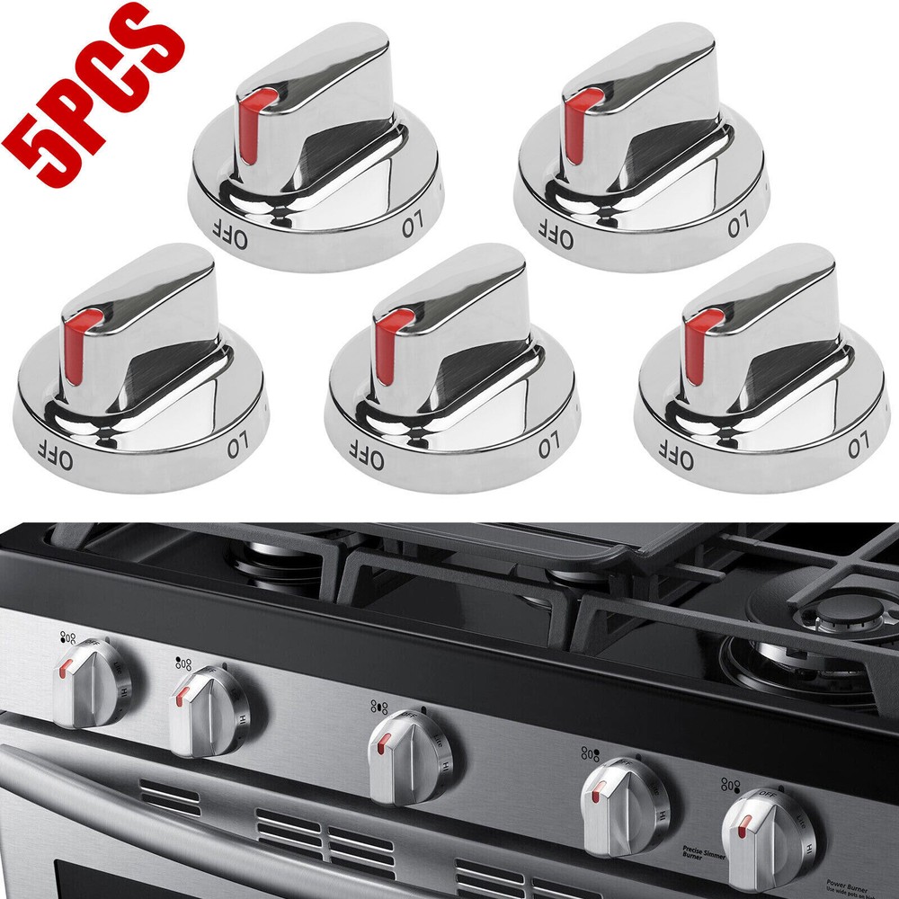 5 Pcs DG64-00473A Gas Knobs "Original OEM" For Samsung Range stove Burner Knobs