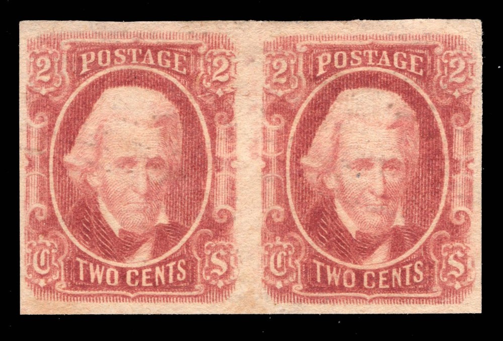 MOMEN: US STAMPS CSA #8 PAIR IMPERF MINT OG H LOT #97626*