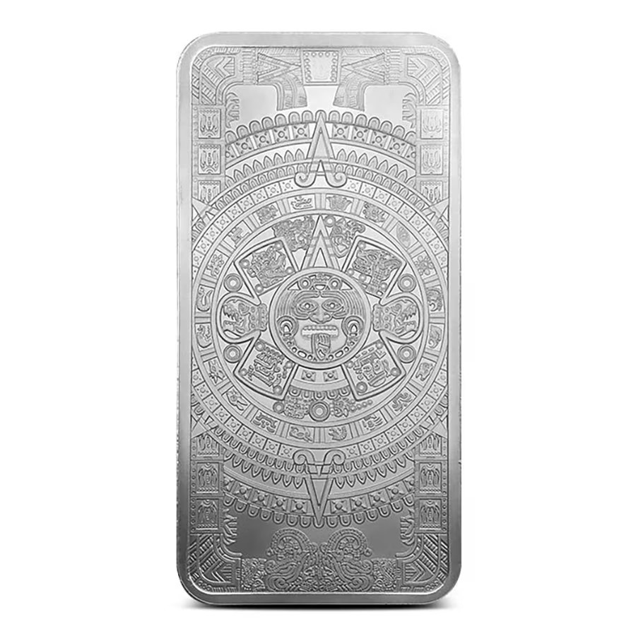 Silver 10 oz Aztec Calendar Bar