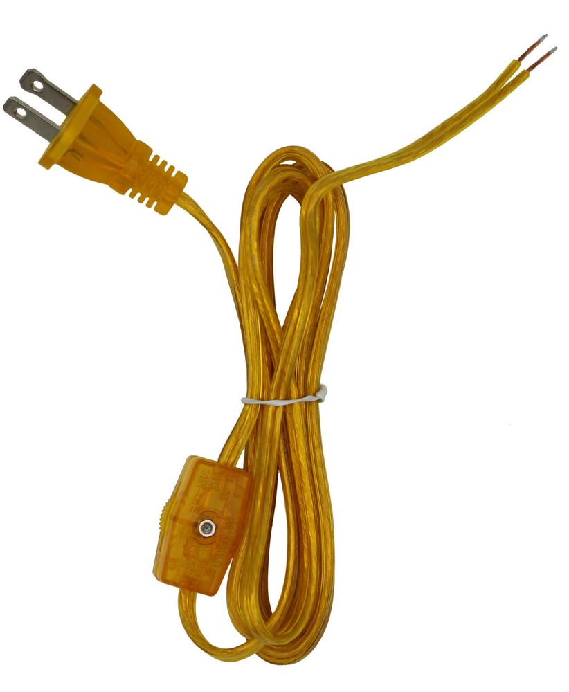 Lamp Cord With Rotary Switch, Polarized Plug, Stripped Ends Ready for Wiring (2)