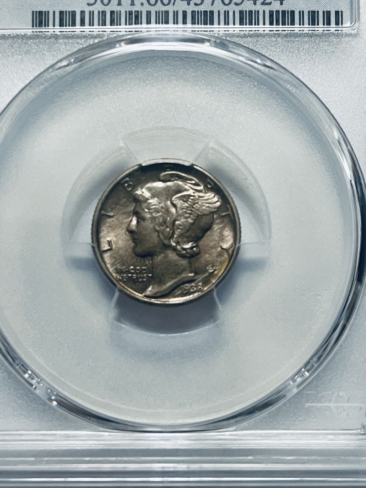 1938 Mercury Dime PCGS MS66FB Toned
