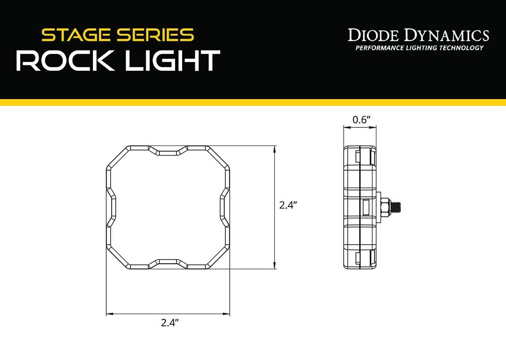 Diode Dynamics Stage Series White Diffused Lens LED Rock Lights - (4-Pack)