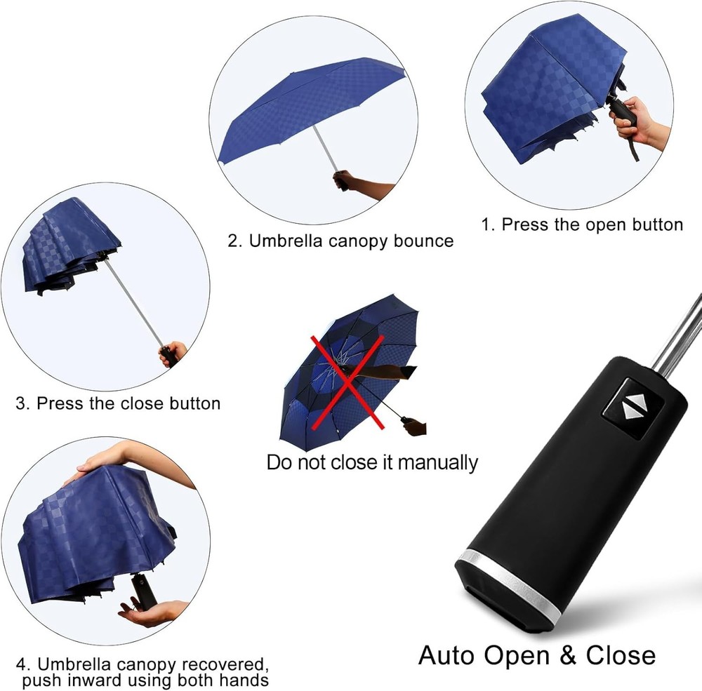 Compact Double Canopy Golf Umbrella - Easy Open/Close, Lightweight Design