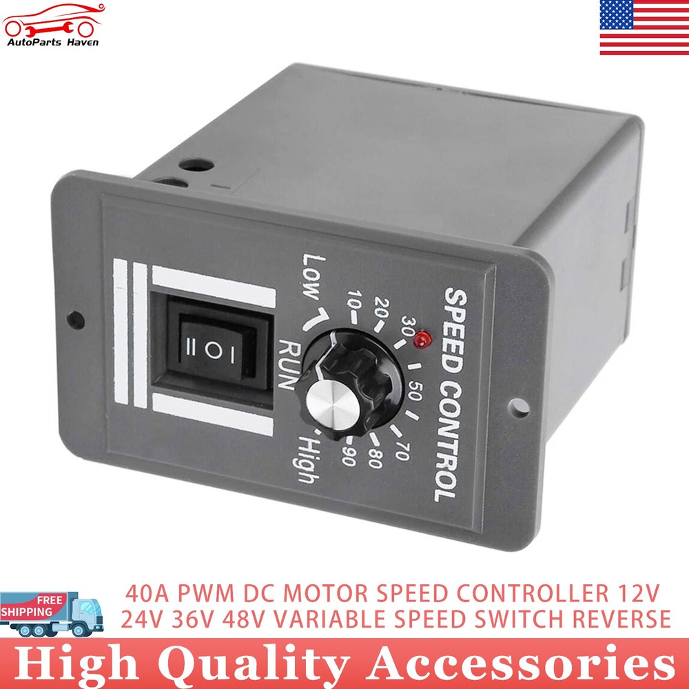 NEW PWM DC Motor Speed Controller 12V-48V Variable Speed Reverse Switch 1PCS