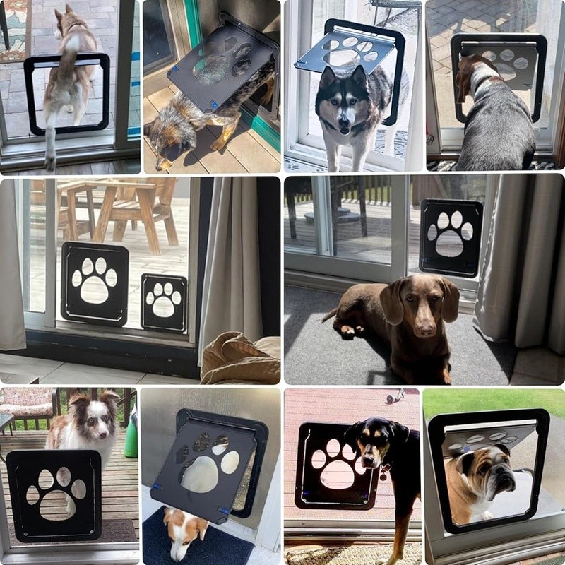 Automatic Pet Door Flap Lockable Screen Door Easy Install Medium Large Dogs New
