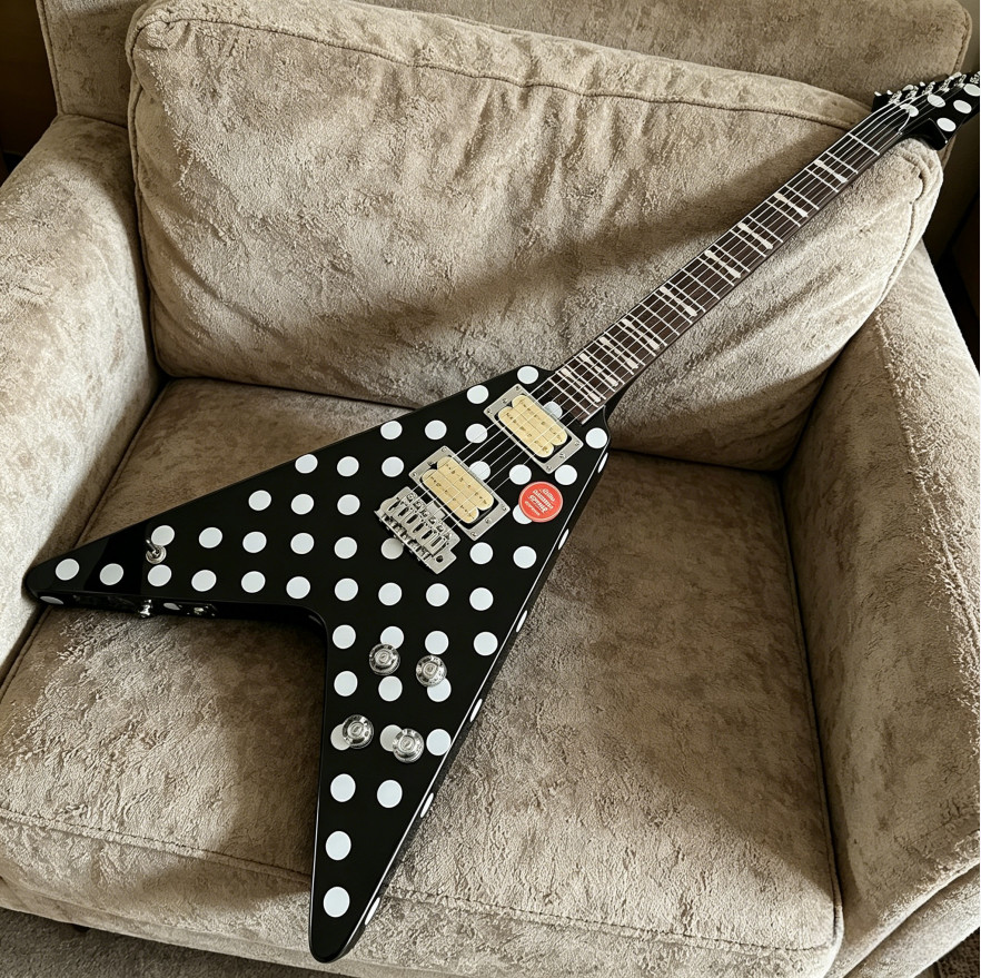 Randy Rhoads Electric Guitar Black&White Polka Dots Chrome Hardware 6 string