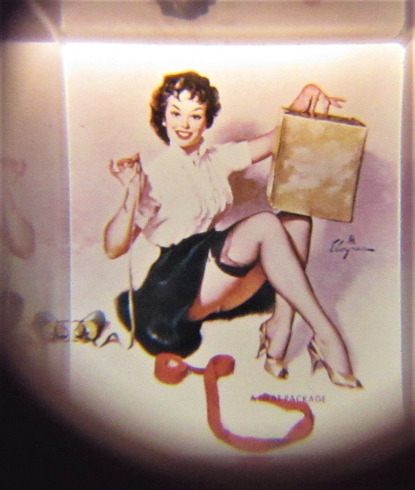 Pin Up Girls ~ Elvgren Slide Viewer Key Chains + Store Display 1950’s