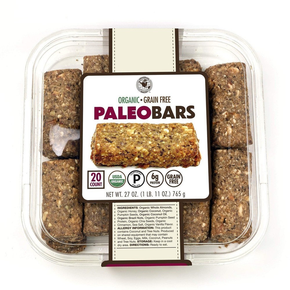 2 Pack | Universal Bakery Organic Paleo Bars 20 count