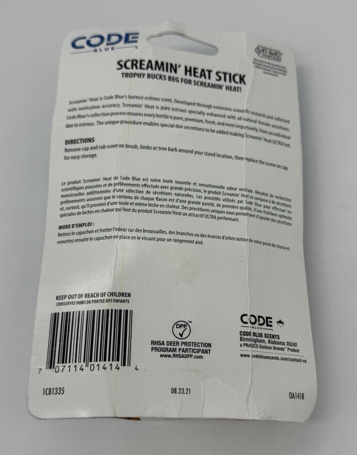 Code Blue OA1418 Screamin' Heat Estrous Stick
