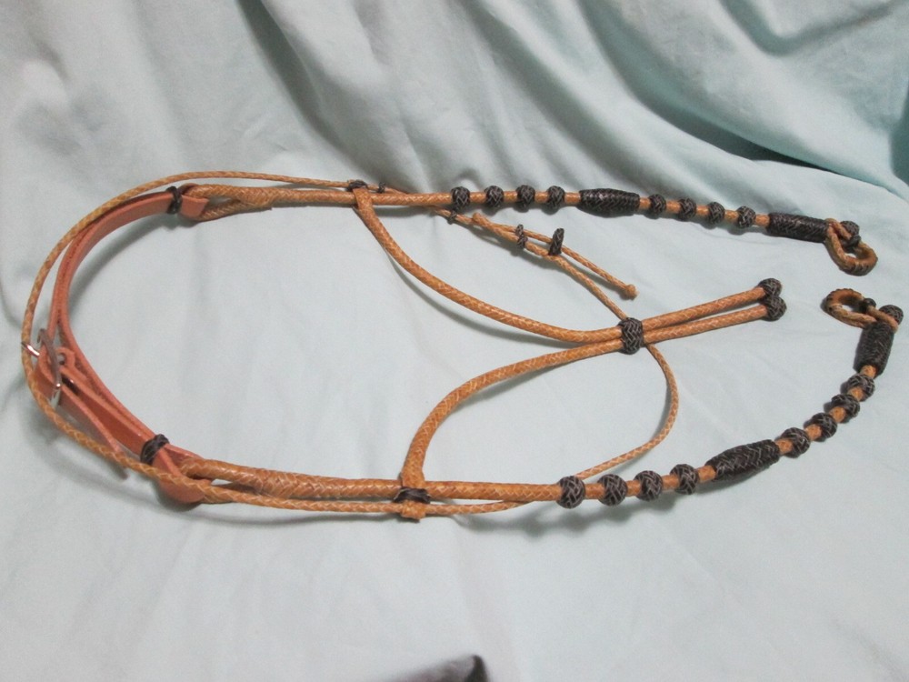 Rawhide Split Brow Band Headstall - Oklahoma Style