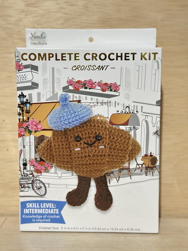 Needle Creations Complete -Croissant- Crochet Kit, DIY Level Intermediate