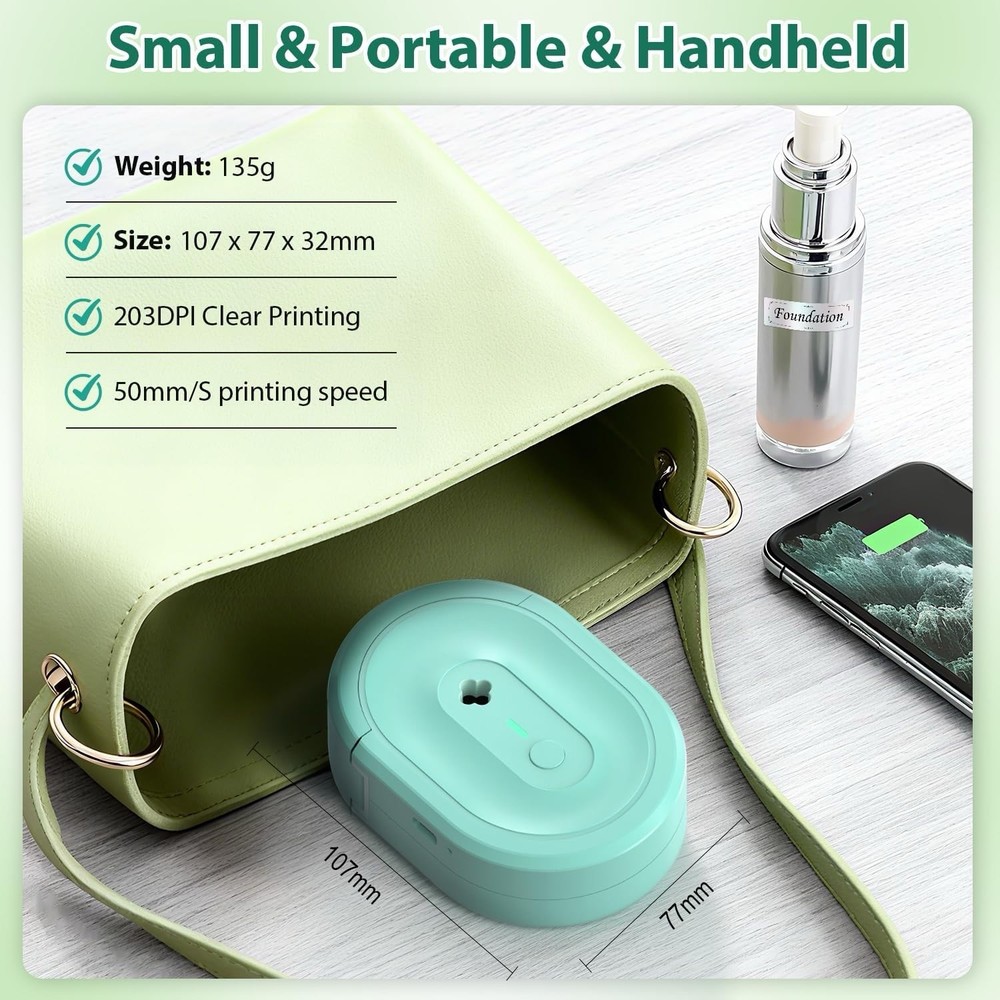 Wireless Label Maker Machine with Tape, N12 Bluetooth Mini Label Makers