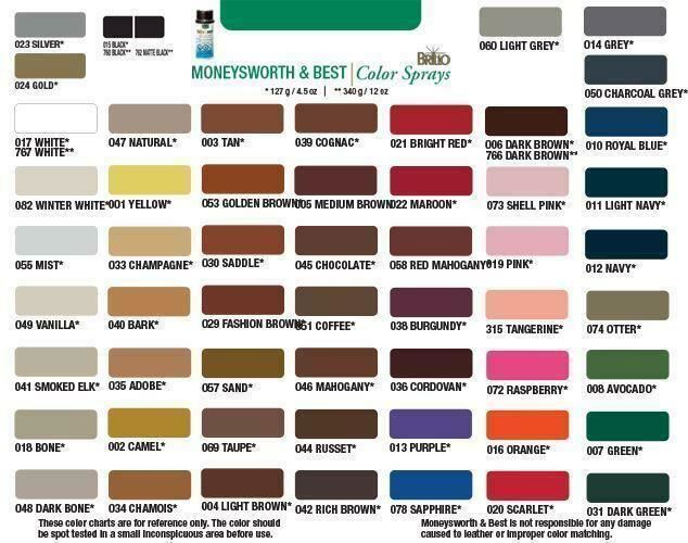 M&B BRILLO Shoe Color Spray Leather Paint Leather & Vinyl Coloring - 4.5 oz