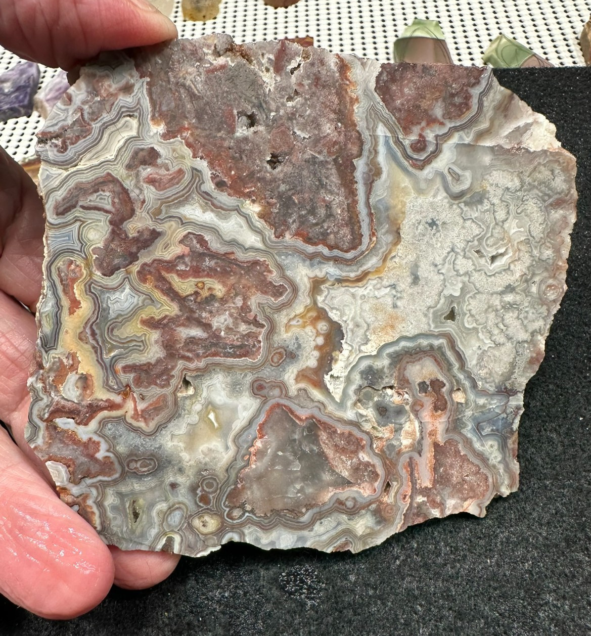 Crazy lace Agate unfinished slab, great for cabbing (weight 4.98oz)