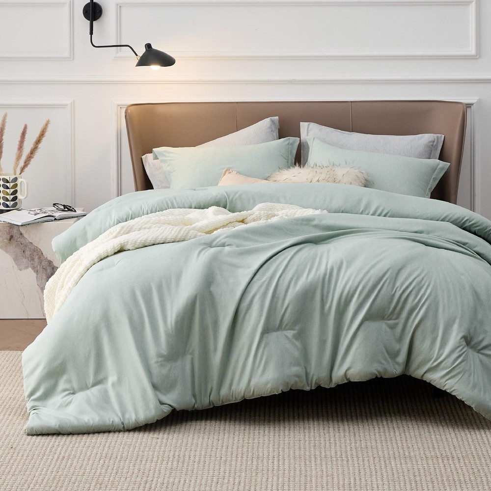 Bedsure King Size Comforter Set - Sage Green King Comforter Set, Soft Bedding...