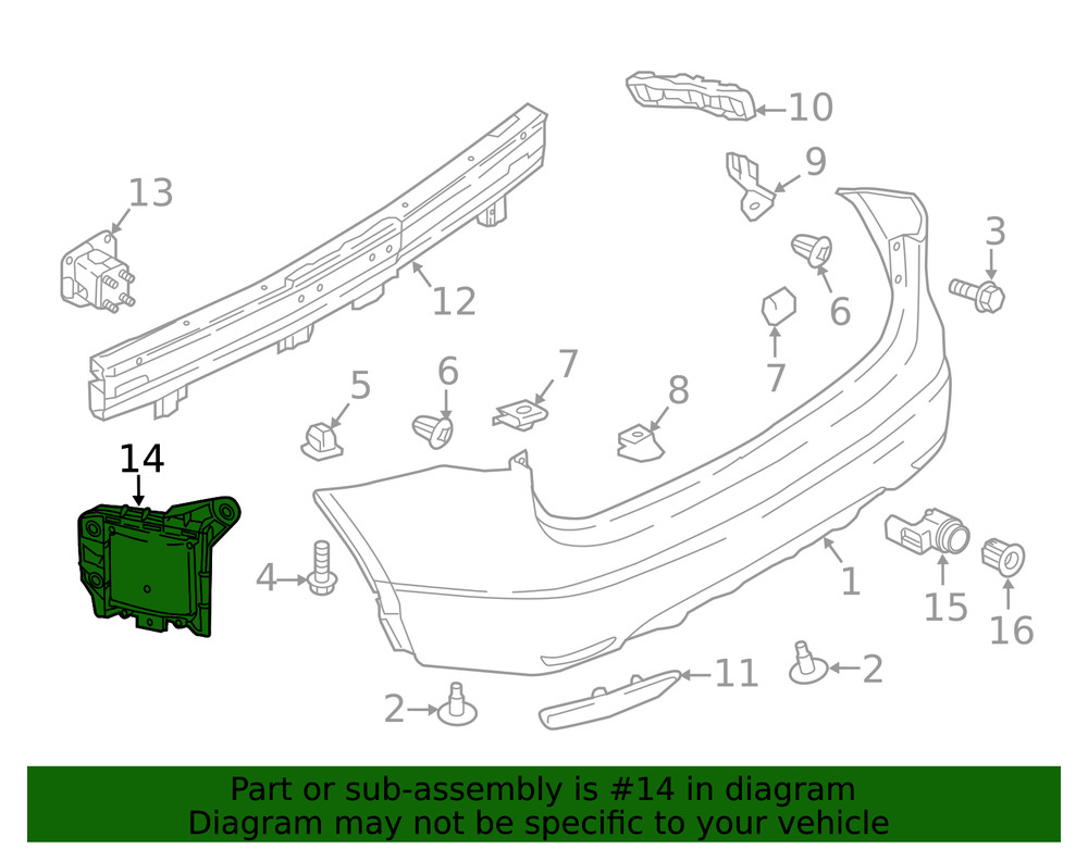 Genuine Nissan Blind Spot Detection System Warning Sensor 284K1-HV00A