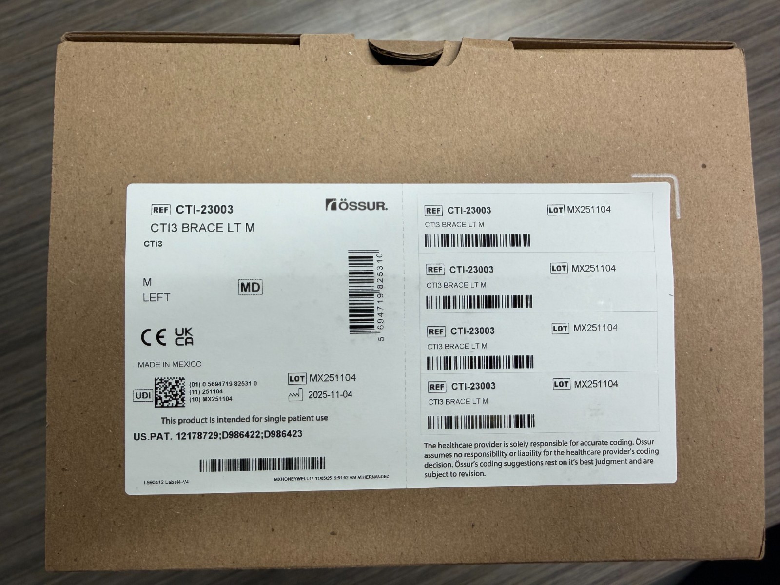 Ossur CTI3 Knee Brace for ACL, MCL, LCL, PCL or Instabilities - 33% OFF MSRP