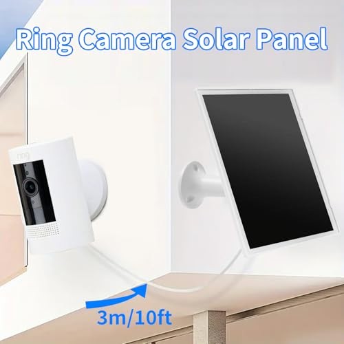 Solar Panel Charger for Ring Camera, Compatible with Ri ng Stick Up White-1Pack