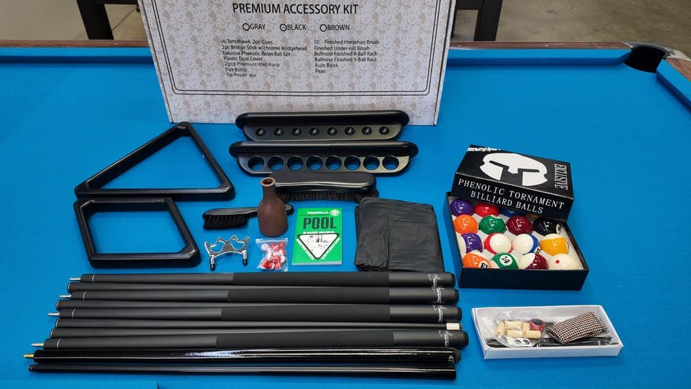 Pool Table Premium Grade Billiard Accessory Kit Pool Cue Sticks Bridge Ball Sets