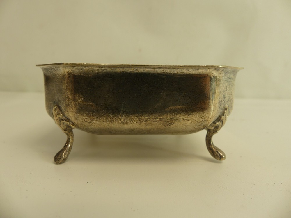 (ref288BN) Unusual antique silver plated square dish