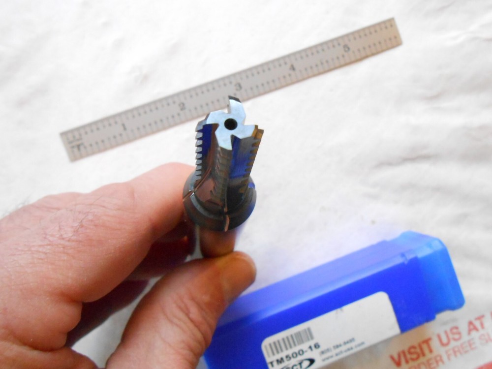 NEW SCT USA 5/8-16 TPI, INTERNAL & EXTERNAL 4 FL. SOLID CARBIDE HEAD THREAD MILL