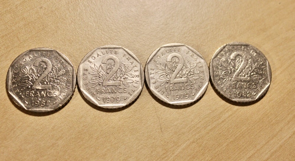 Old French 2 Franc Coins