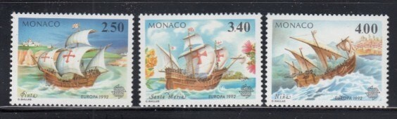 MONACO Christopher Columbus, Explorer MNH set