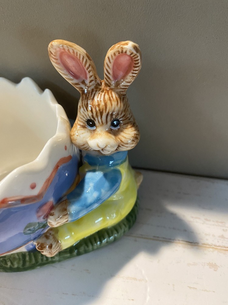Easter Bunny K’s Collection Ceramic Easter Candy Holder 4"