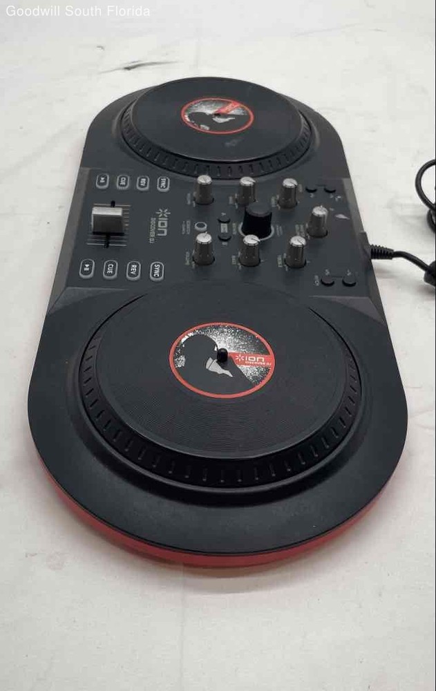 Ion Red And Black Discover DJ Computer DJ Double Deck Controller Not Tested