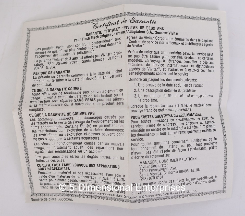 VTG Vivitar 151 Electronic Flash Unit + Case & Instructions - Missing Power Cord