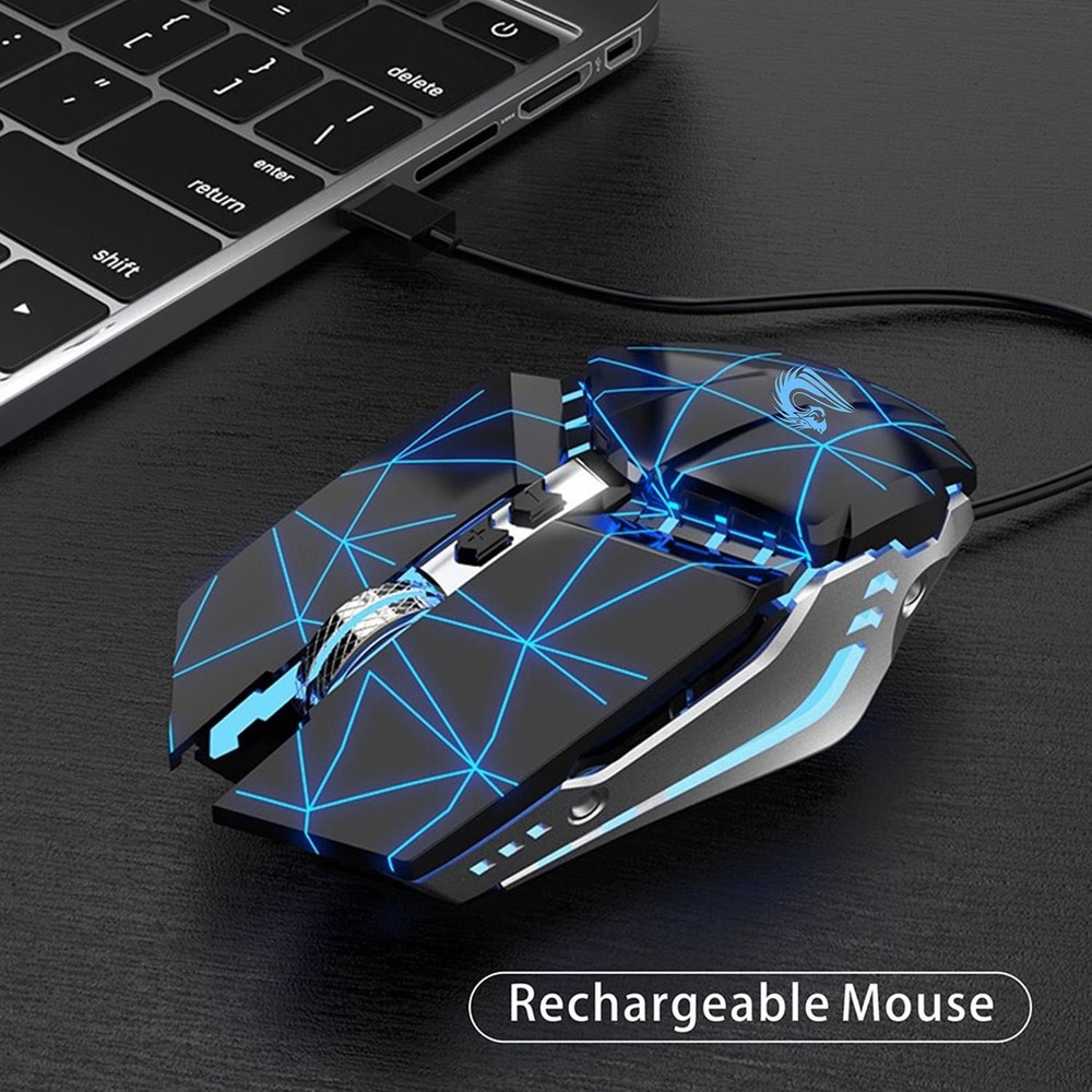 T12 Wireless Gaming Mouse Rechargeable, 2.4G Silent Optical Wireless Computer...