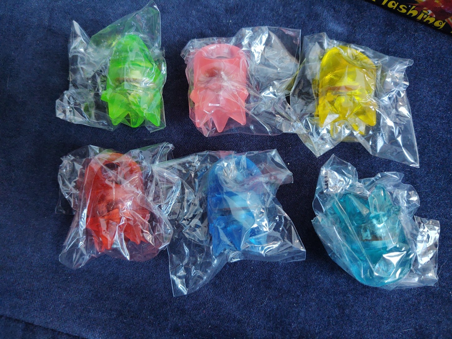 New Box Of 24 Flashing Led Gel Spike Rings In Multi Colors Light Up Party Favors