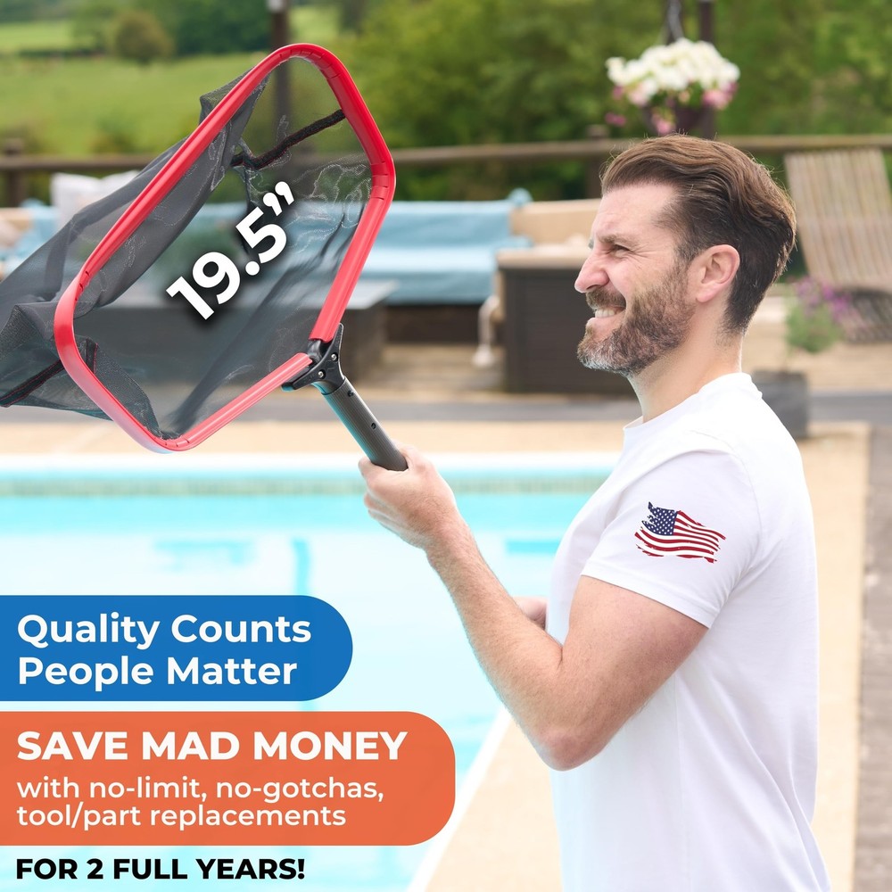 ProTuff 19.5" Fine Pool Net – 2 Year Unconditional Free Replacement –