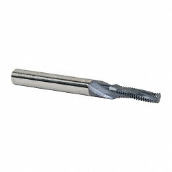 Accupro 1/4-28 Internal 3-Flute Solid Carbide Helical Flute Thread Mill TiAlN...
