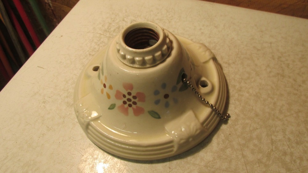 Antique Porcelain Single Ceiling Light Fixture