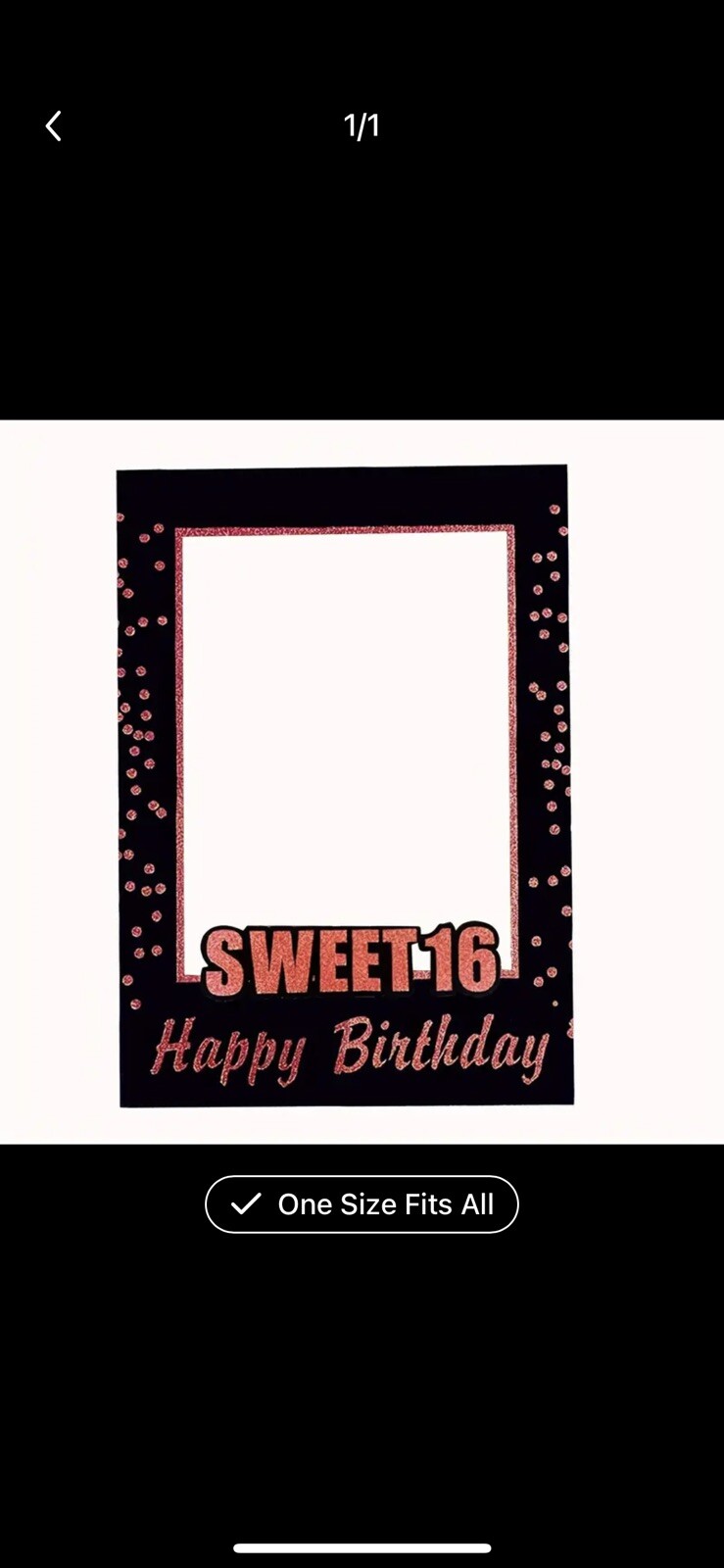 Glitter Happy 16th Birthday Sweet 16 Photo Frame 16th Birthday Booth