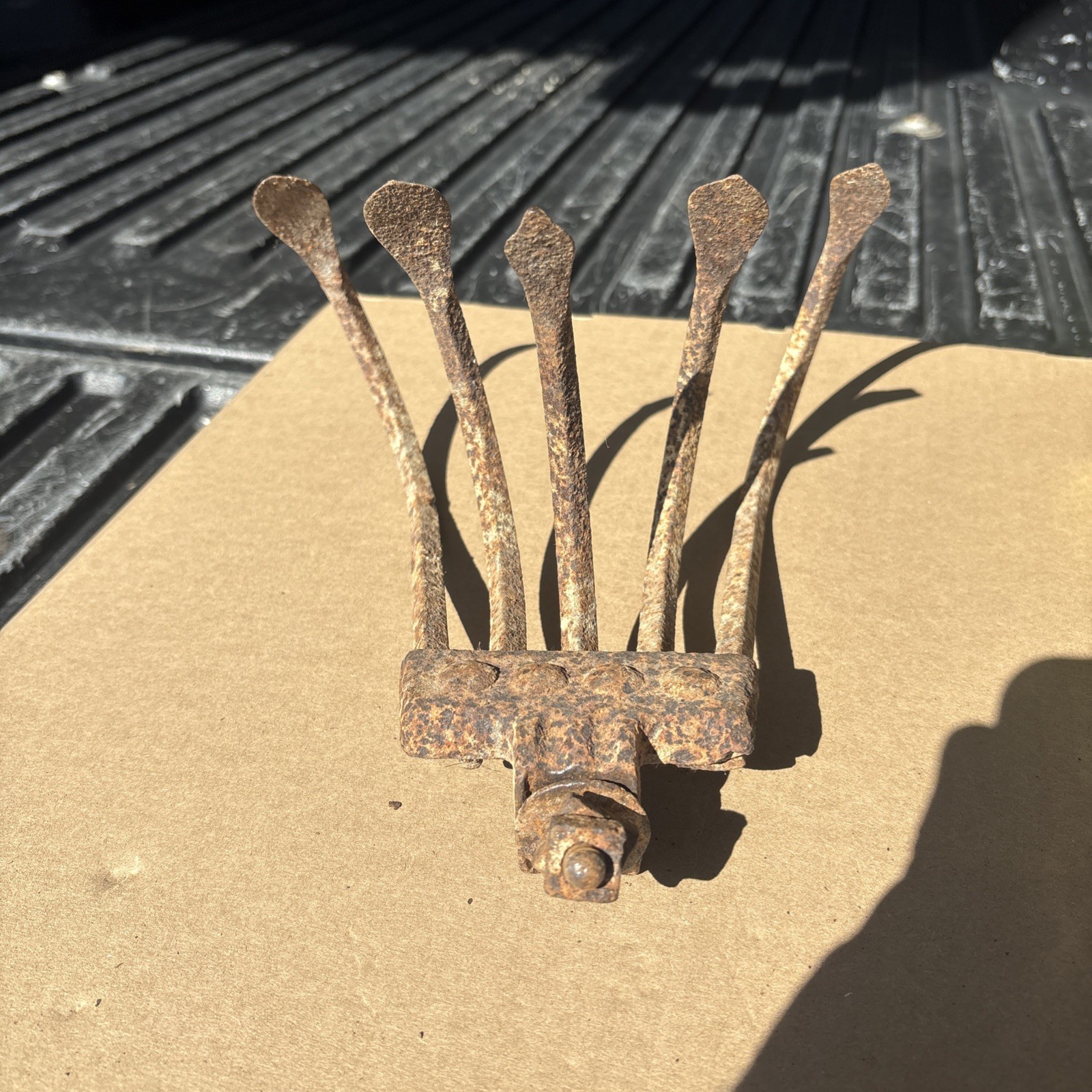 Vintage Old 5 TINE Push Plow CULTIVATOR GARDEN ATTACHMENT Garden Art