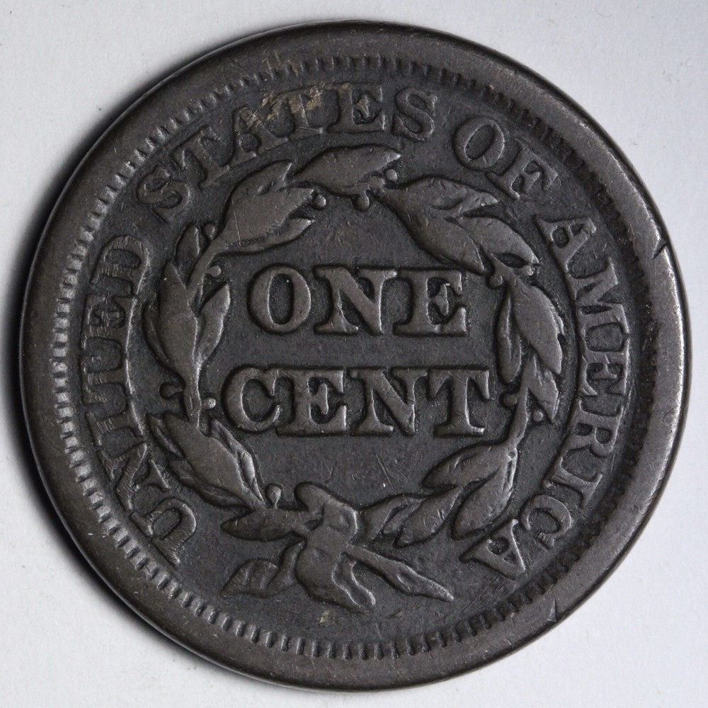 1848 Braided Hair Large Cent FINE E704 XACA
