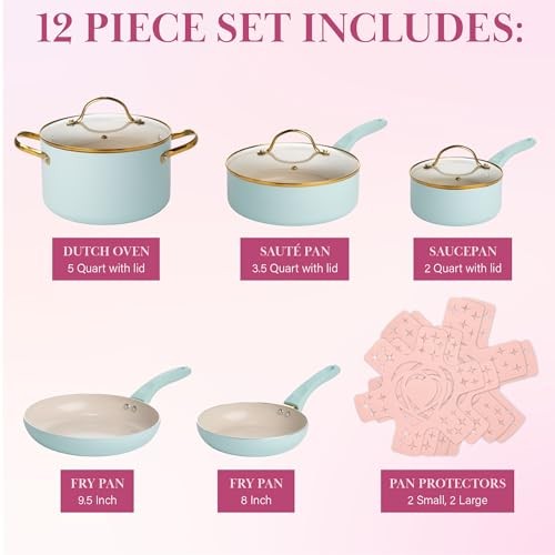 PARIS HILTON EPIC POTS PANS SET MULTI LAYER COATING TEMPERED - Scratch & Dent