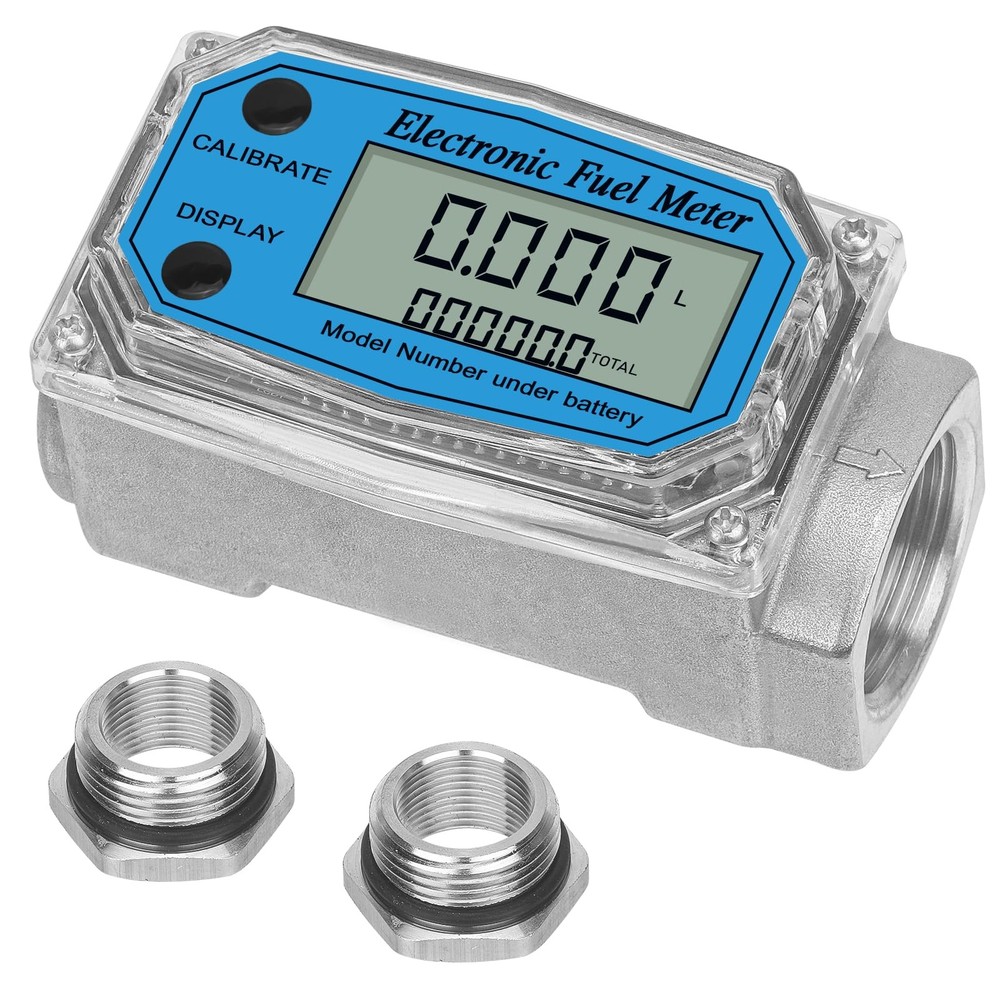 UwinVwin 1" 2.6-26 GPM Inline NPT Thread Flowmeter, Digital 1 inch & 3/4