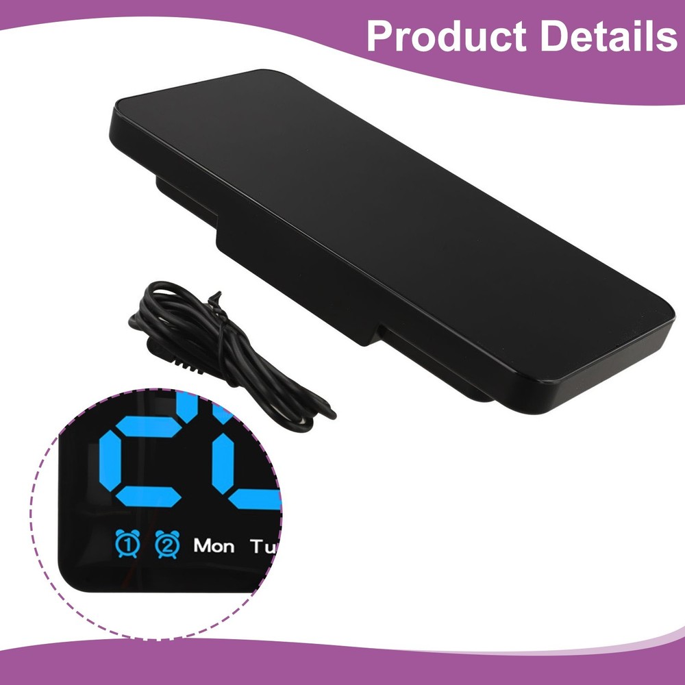 Dual Time Format Adjustable Brightness Bright Display Built-in Alarm Feature