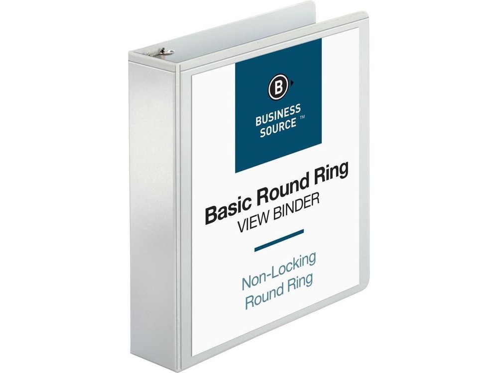Business Source View Binder w/ 2 Inside Pockets 2" Capacity White 09957