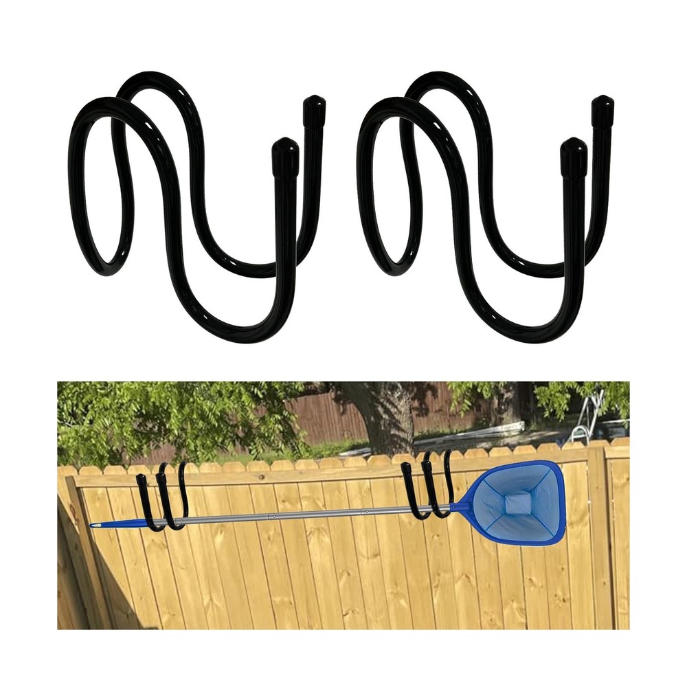 2 Pcs Adjustable Fence Hooks for Pool Equipment- Heavy Duty Poolside Pool Han...
